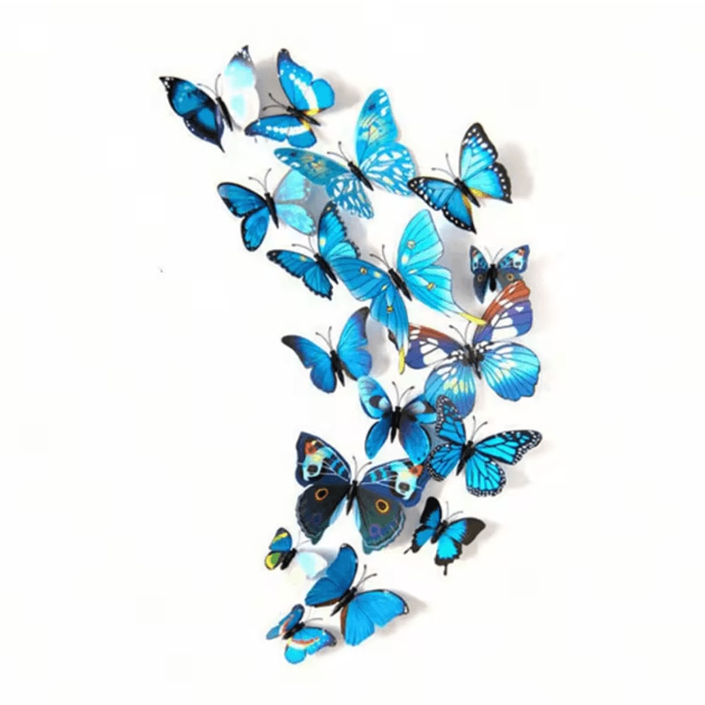 12PCS 3D Butterfly Magnetic Wall Stickers Colorful DIY Fridge Room Decor 3