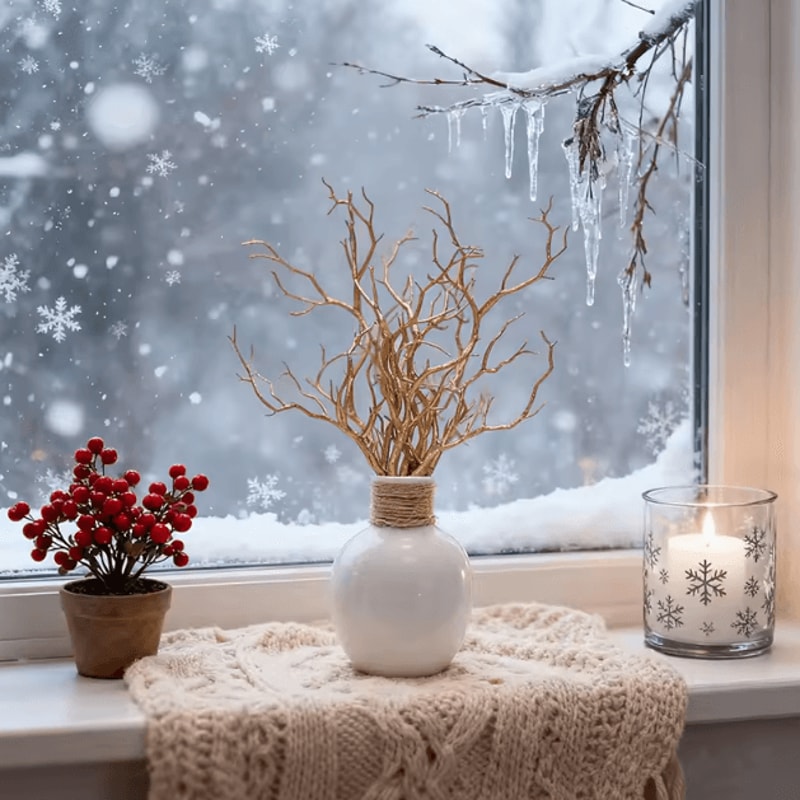 Gold Antler Branch Decor Glitter Artificial Twigs For DIY Crafts Holiday Styling 1