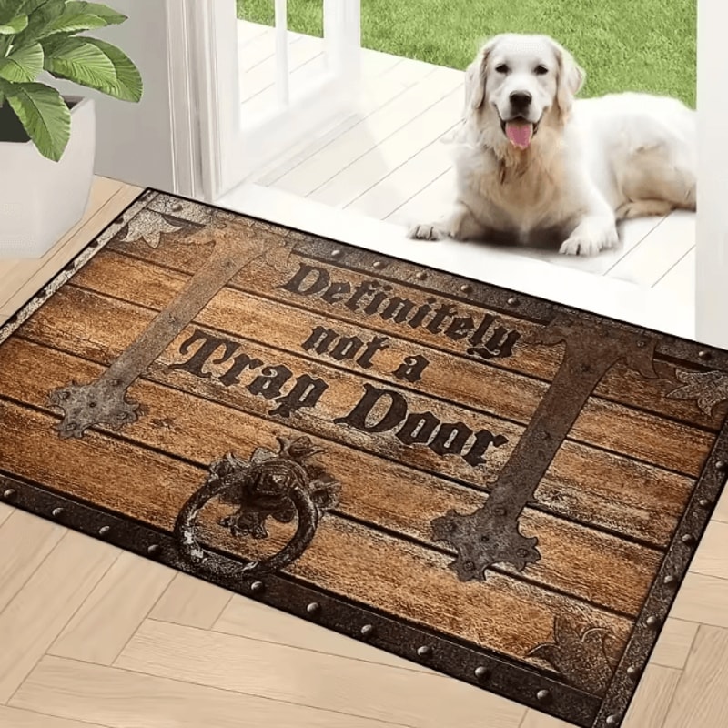 Rustic Wooden Box Trap Doormat Washable Absorbent Entryway Rug For Home Decor 1