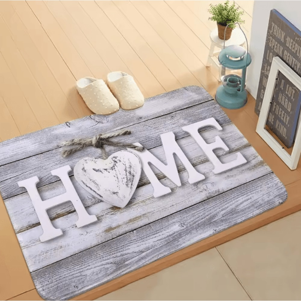 Rustic Wooden Box Trap Doormat Washable Absorbent Entryway Rug For Home Decor 3