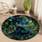 Cartoon Dragon Kids Round Rug Soft Flannel NonSlip Floor Mat For Playful Rooms 2