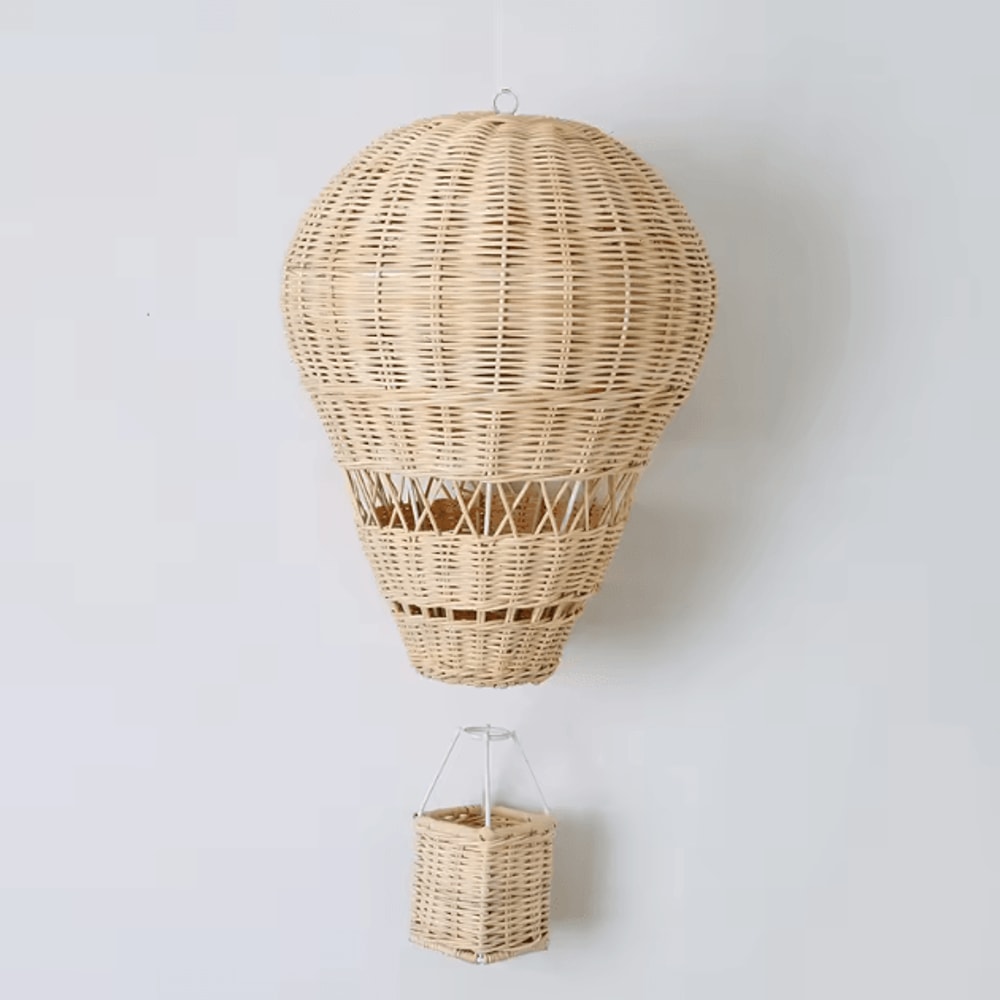 Handwoven Rattan Hot Air Balloon Wall Hanging Boho Nursery Decor For Baby Rooms 3