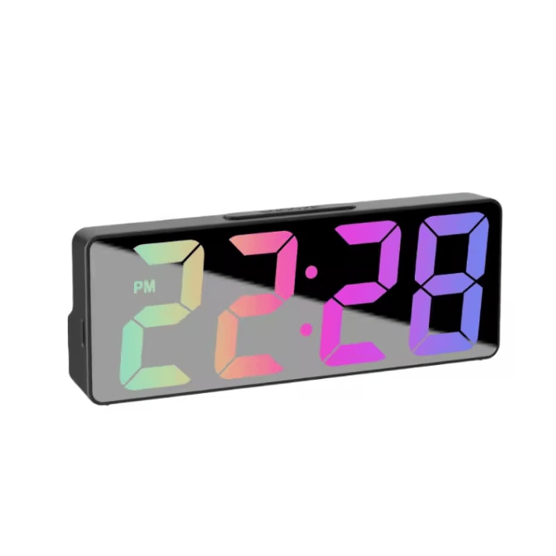 Modern LED Digital Alarm Clock Adjustable Brightness Bedroom Clock With Temperature Display 2