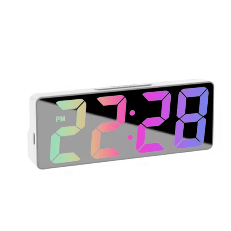 Modern LED Digital Alarm Clock Adjustable Brightness Bedroom Clock With Temperature Display 5
