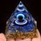 Elegant Lapis Lazuli Crystal Ball Pyramid Set Blue Geometric Home Decor With Gold Base 1