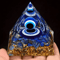 Elegant Lapis Lazuli Crystal Ball Pyramid Set Blue Geometric Home Decor With Gold Base 1