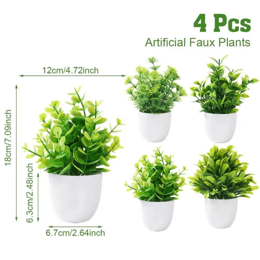 Mini Artificial Bonsai Plant Realistic Potted Greenery For Desk Home Decor 9