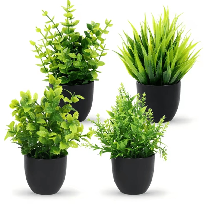 Mini Artificial Bonsai Plant Realistic Potted Greenery For Desk Home Decor 1