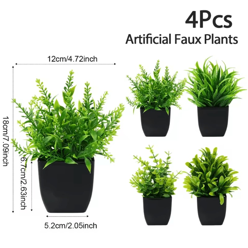 Mini Artificial Bonsai Plant Realistic Potted Greenery For Desk Home Decor 2