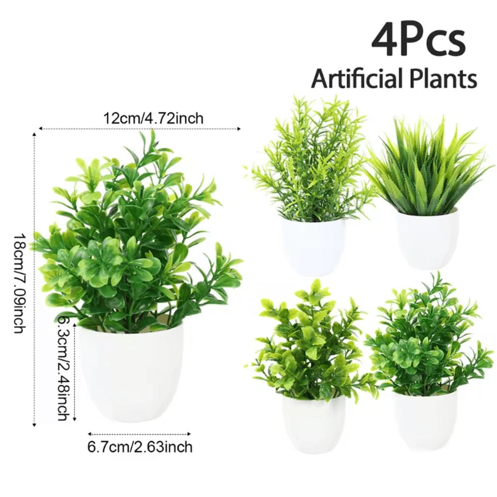 Mini Artificial Bonsai Plant Realistic Potted Greenery For Desk Home Decor 4