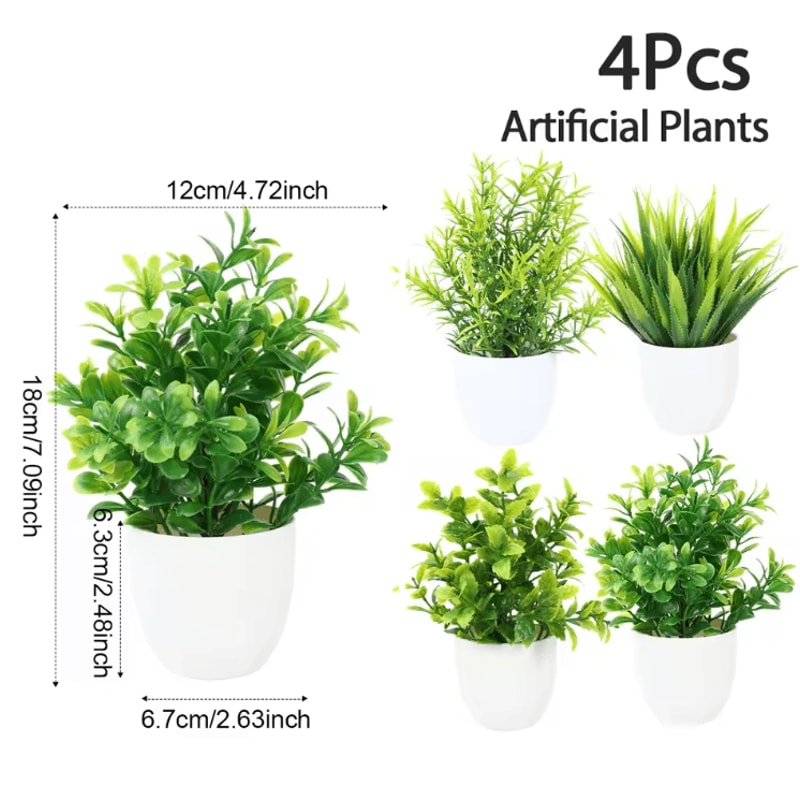 Mini Artificial Bonsai Plant Realistic Potted Greenery For Desk Home Decor 4