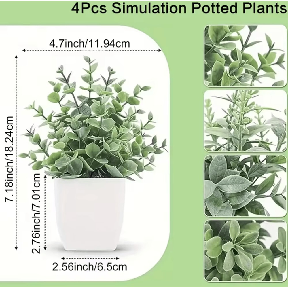 Mini Artificial Bonsai Plant Realistic Potted Greenery For Desk Home Decor 5