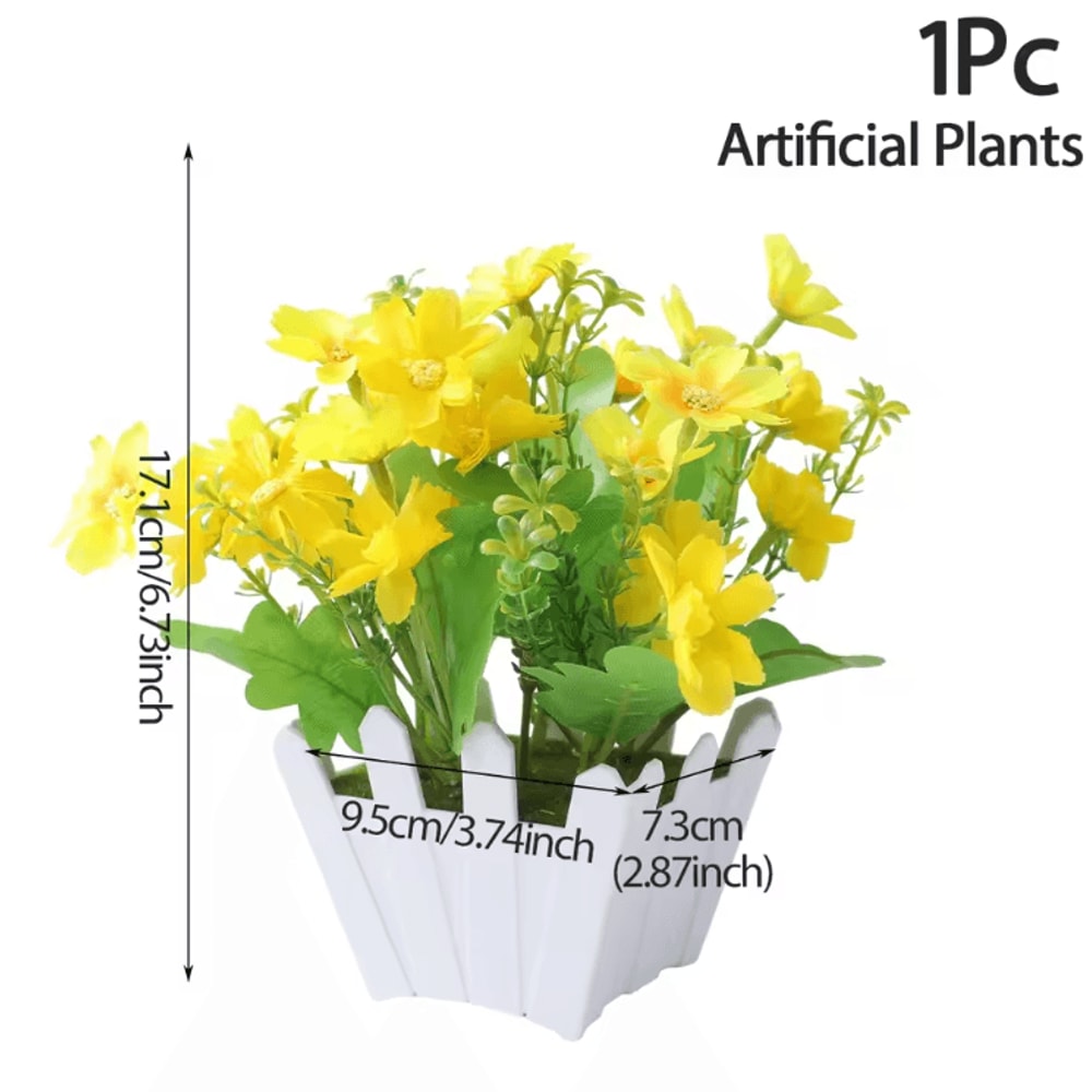 Mini Artificial Bonsai Plant Realistic Potted Greenery For Desk Home Decor 7