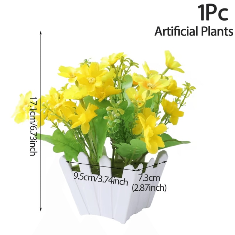 Mini Artificial Bonsai Plant Realistic Potted Greenery For Desk Home Decor 7