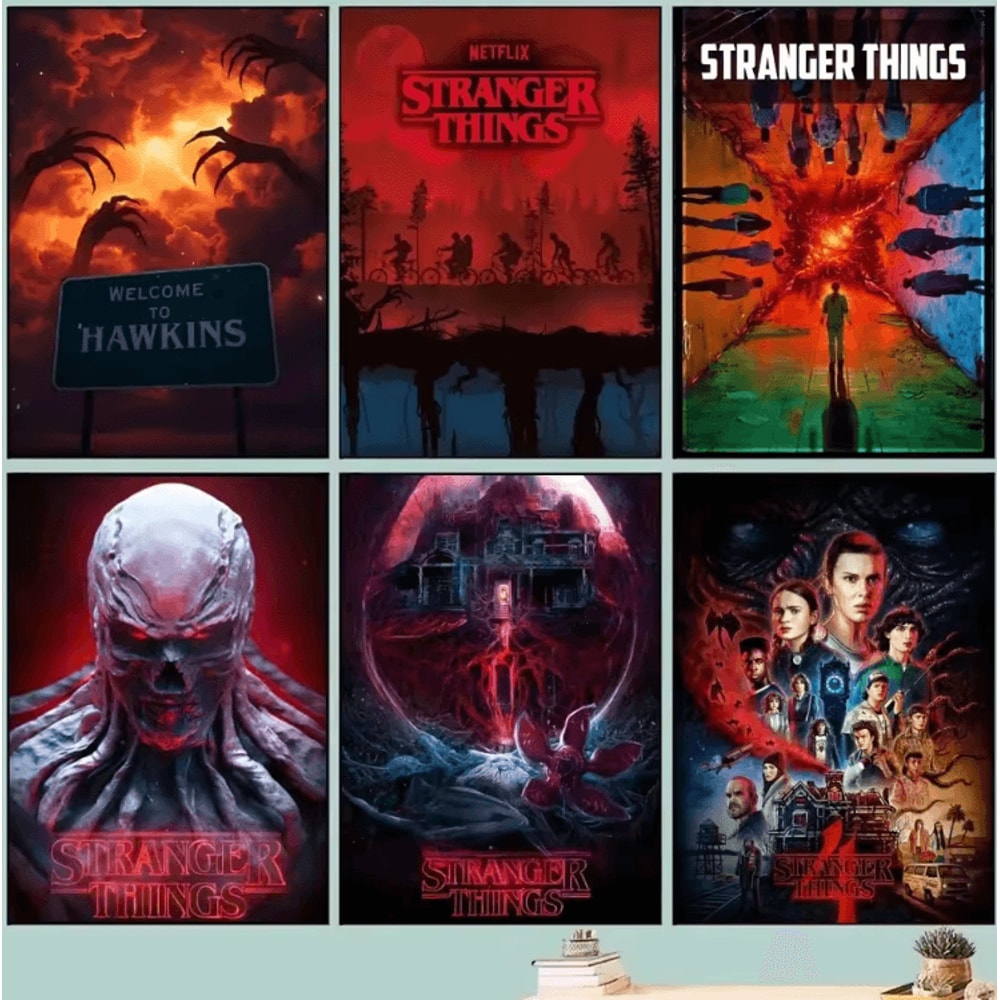 Stranger Things Canvas Poster Retro TV Show Wall Art For Bedroom Cafe Decor 0