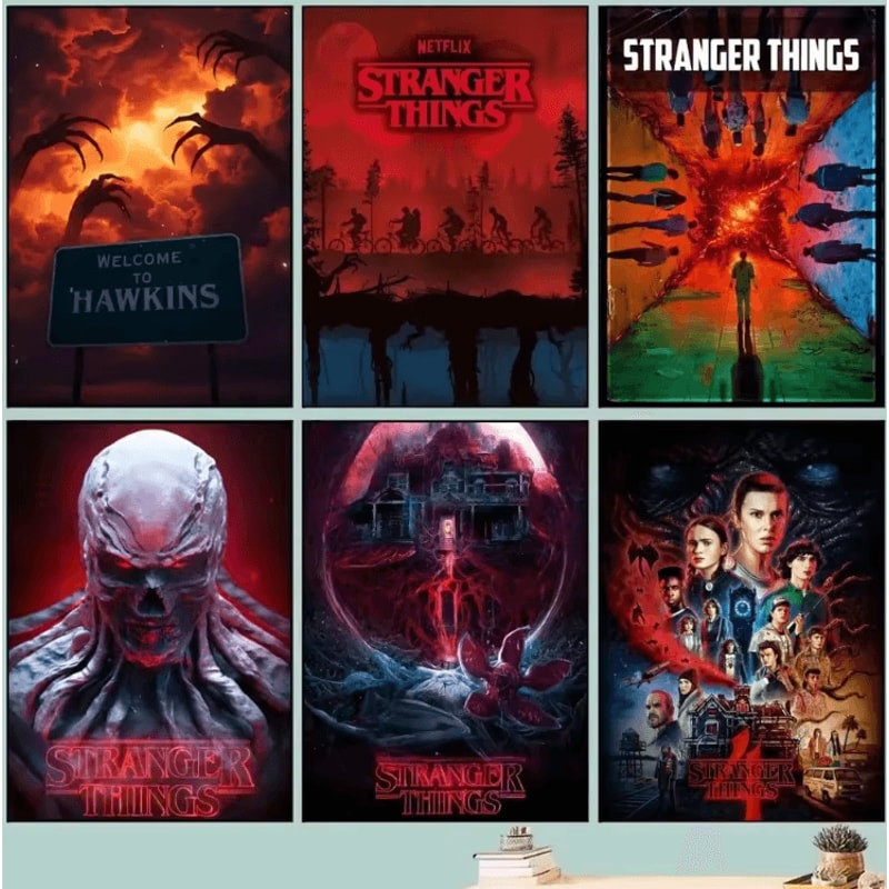 Stranger Things Canvas Poster Retro TV Show Wall Art For Bedroom Cafe Decor 0