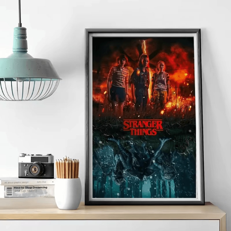 Stranger Things Canvas Poster Retro TV Show Wall Art For Bedroom Cafe Decor 10