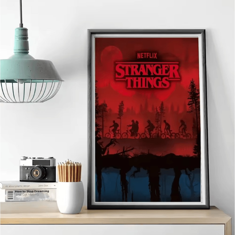 Stranger Things Canvas Poster Retro TV Show Wall Art For Bedroom Cafe Decor 4