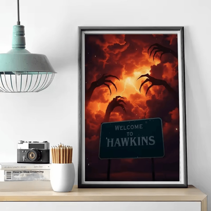 Stranger Things Canvas Poster Retro TV Show Wall Art For Bedroom Cafe Decor 6