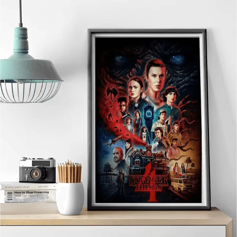Stranger Things Canvas Poster Retro TV Show Wall Art For Bedroom Cafe Decor 7