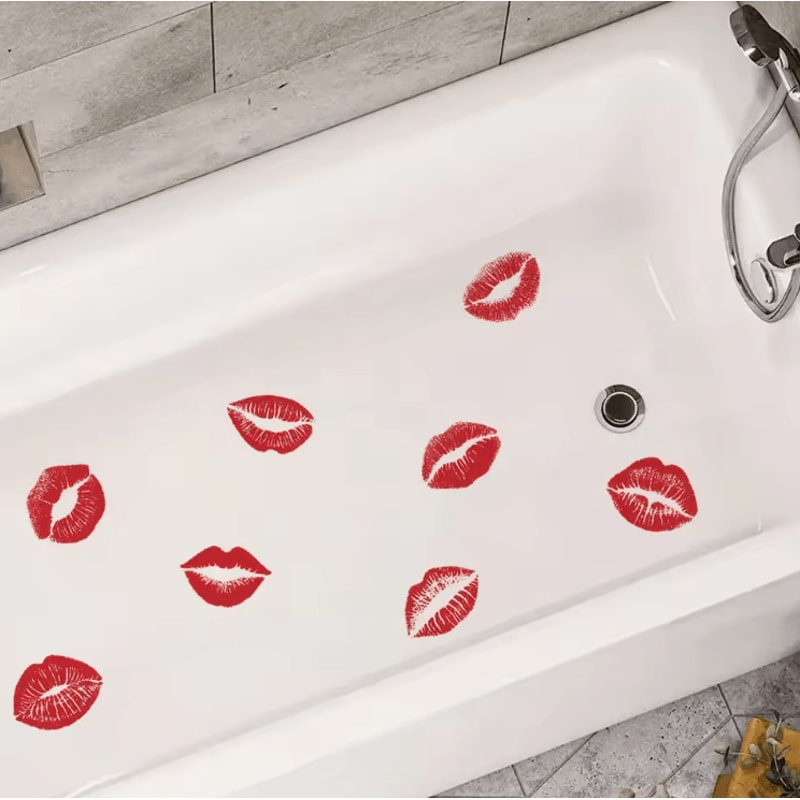 Red Lip Print Wall Sticker Bold SelfAdhesive Wall Decal For Bedroom Living Room Decor 3