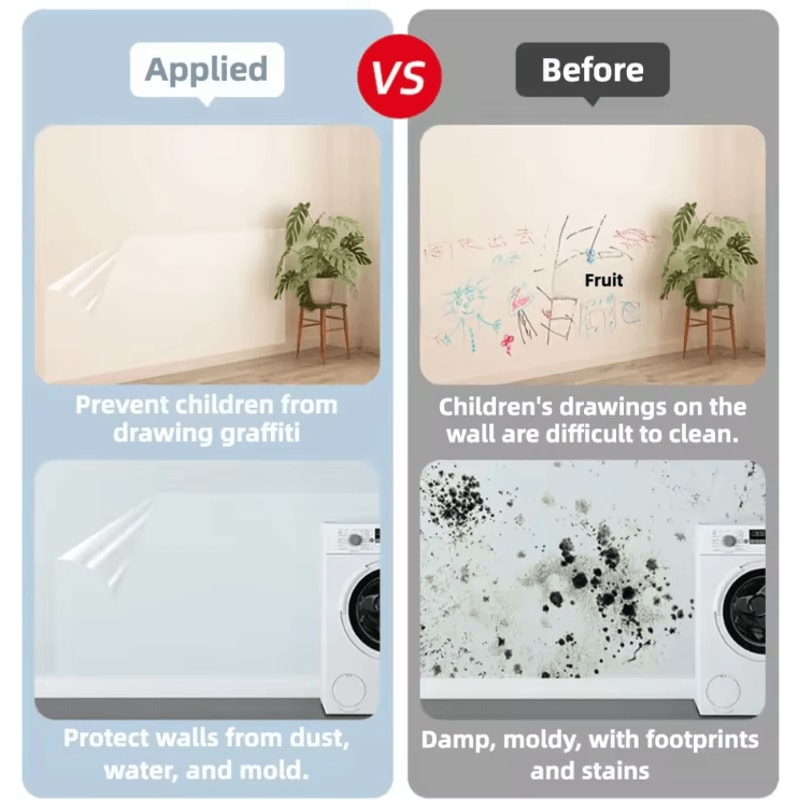 Transparent Kitchen Wall Protective Film OilProof Waterproof Sticker For Easy Clean Surfaces 0