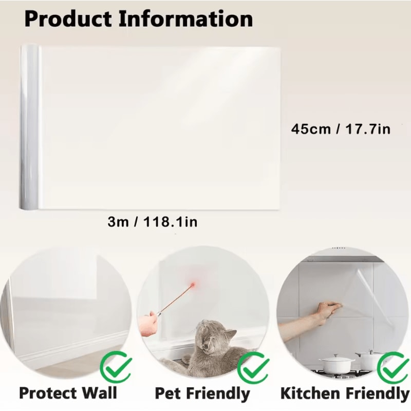 Transparent Kitchen Wall Protective Film OilProof Waterproof Sticker For Easy Clean Surfaces 1
