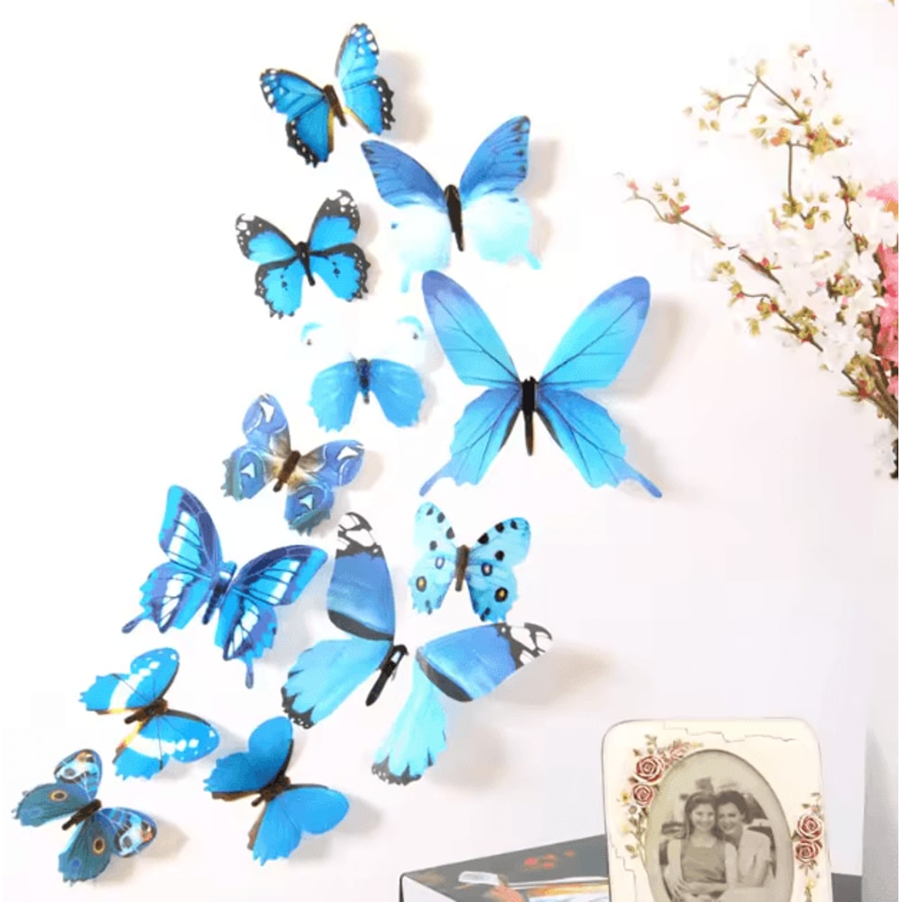 3D Butterfly Wall Stickers Set Elegant PVC Butterfly Wall Decals For Stylish Home Decor 2