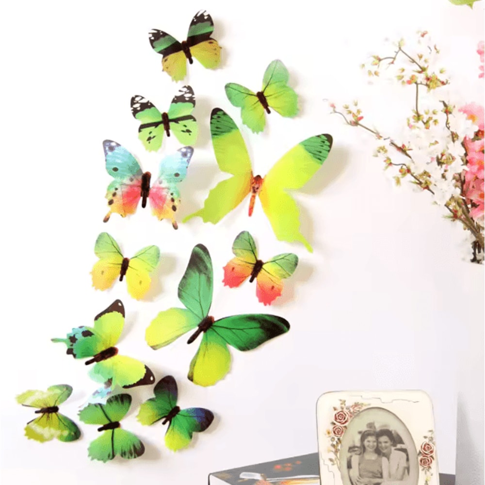 3D Butterfly Wall Stickers Set Elegant PVC Butterfly Wall Decals For Stylish Home Decor 3