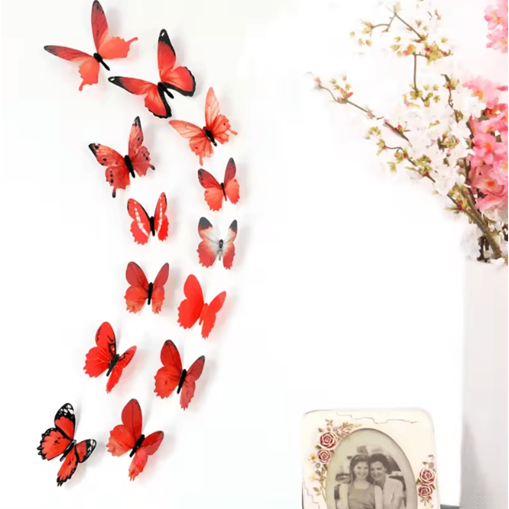 3D Butterfly Wall Stickers Set Elegant PVC Butterfly Wall Decals For Stylish Home Decor 5