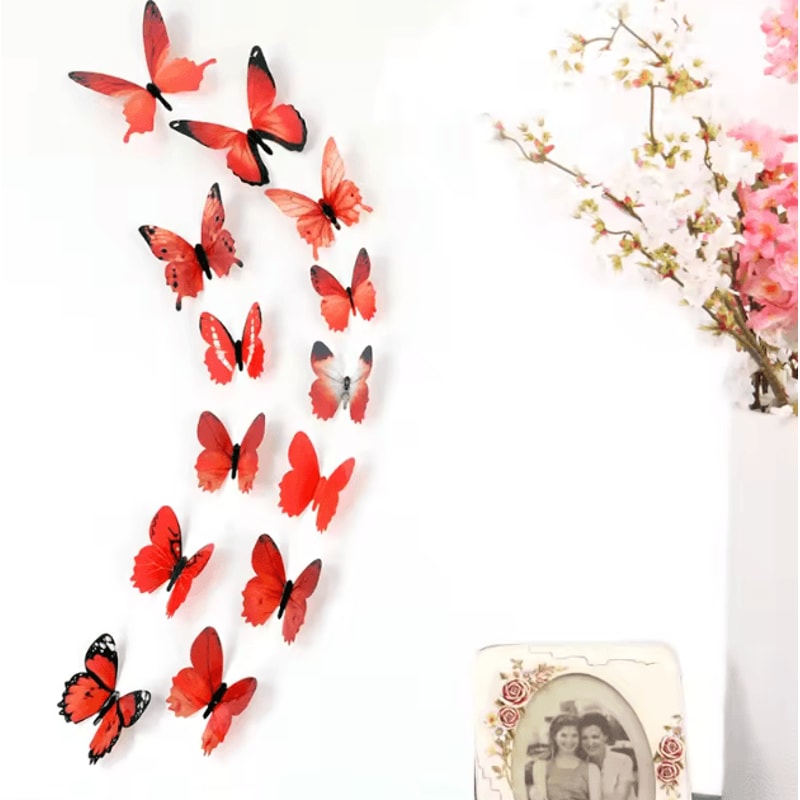 3D Butterfly Wall Stickers Set Elegant PVC Butterfly Wall Decals For Stylish Home Decor 5