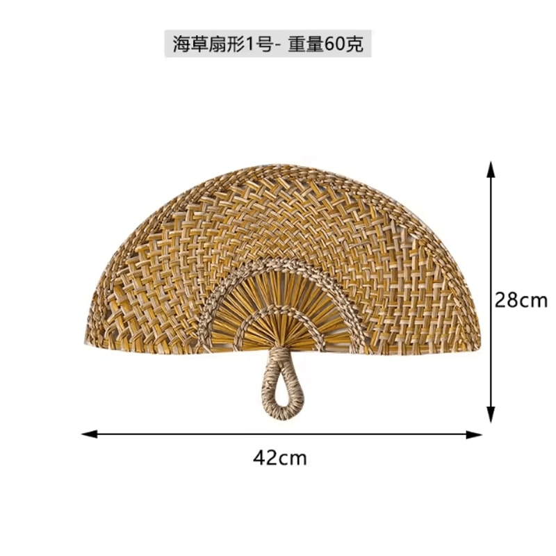 Handwoven Seaweed Wall Fan Decor Nordic Boho Natural Wall Hanging Accent 12