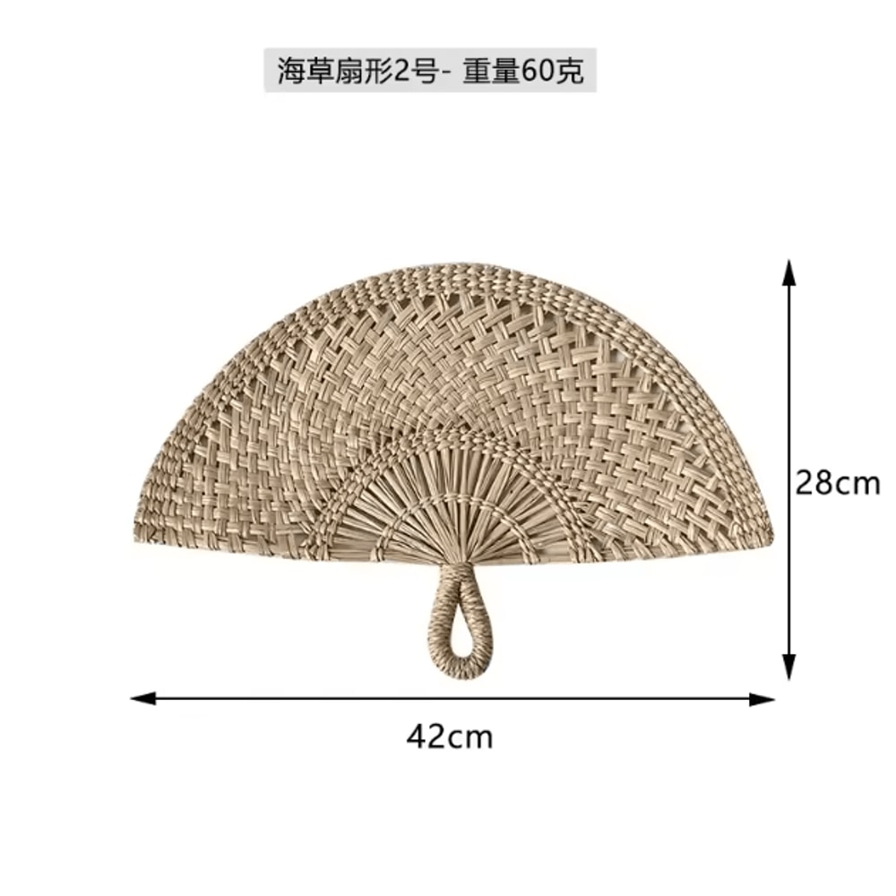 Handwoven Seaweed Wall Fan Decor Nordic Boho Natural Wall Hanging Accent 13