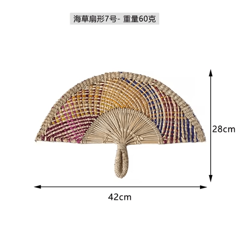 Handwoven Seaweed Wall Fan Decor Nordic Boho Natural Wall Hanging Accent 17