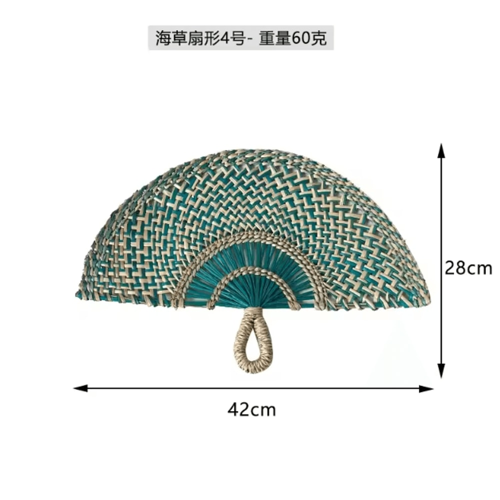 Handwoven Seaweed Wall Fan Decor Nordic Boho Natural Wall Hanging Accent 1