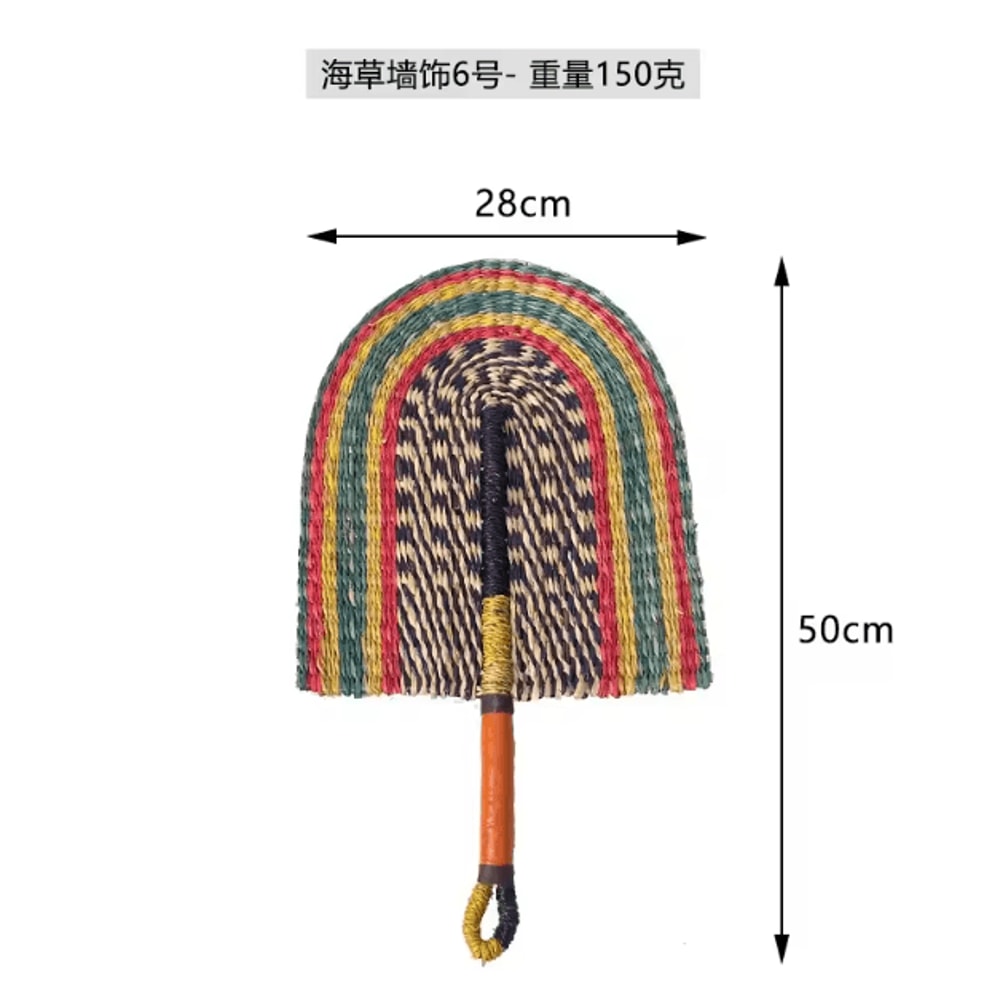 Handwoven Seaweed Wall Fan Decor Nordic Boho Natural Wall Hanging Accent 7
