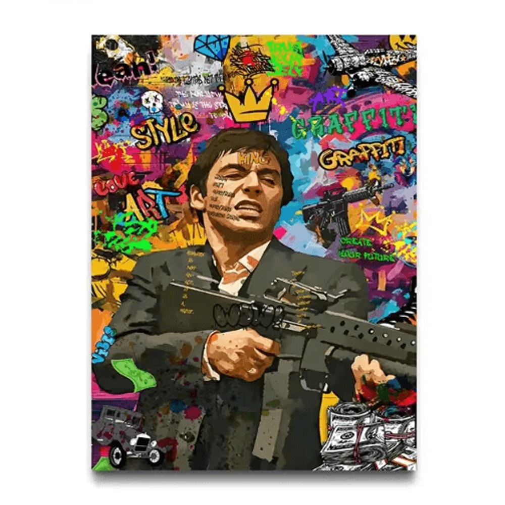 80s Gangster Graffiti Canvas Poster Retro Urban Street Art Wall Decor 4