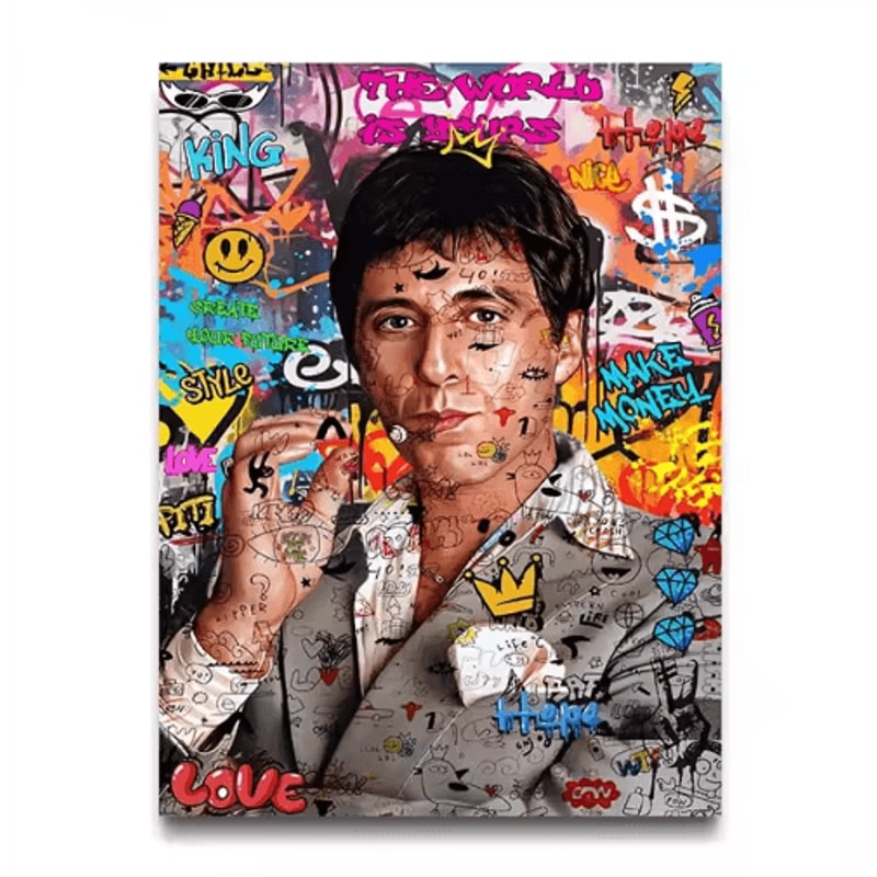 80s Gangster Graffiti Canvas Poster Retro Urban Street Art Wall Decor 8