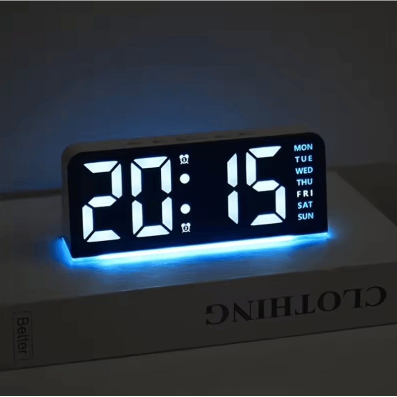Digital LED Alarm Clock With Dual Alarms Night Light Modern Bedside Desk Clock With Date Display 0