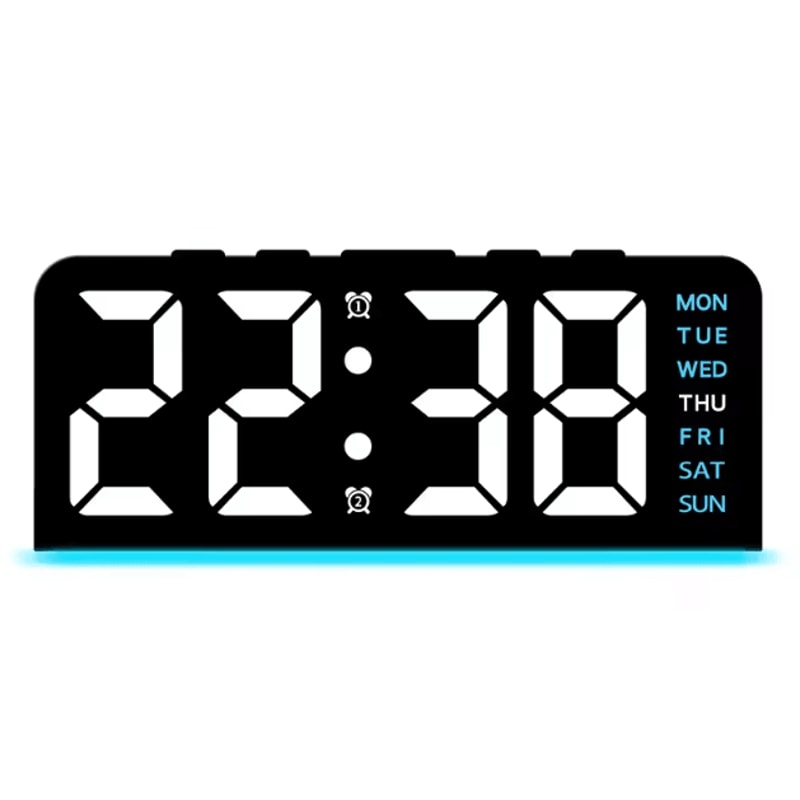 Digital LED Alarm Clock With Dual Alarms Night Light Modern Bedside Desk Clock With Date Display 1