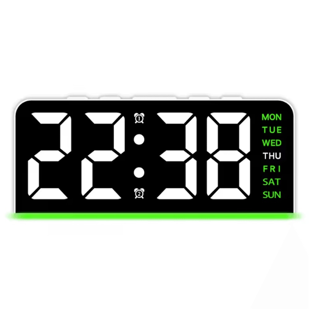Digital LED Alarm Clock With Dual Alarms Night Light Modern Bedside Desk Clock With Date Display 3