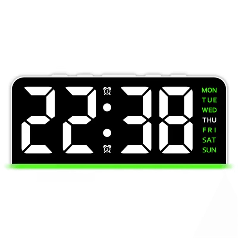 Digital LED Alarm Clock With Dual Alarms Night Light Modern Bedside Desk Clock With Date Display 3