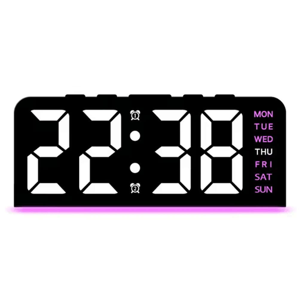 Digital LED Alarm Clock With Dual Alarms Night Light Modern Bedside Desk Clock With Date Display 5