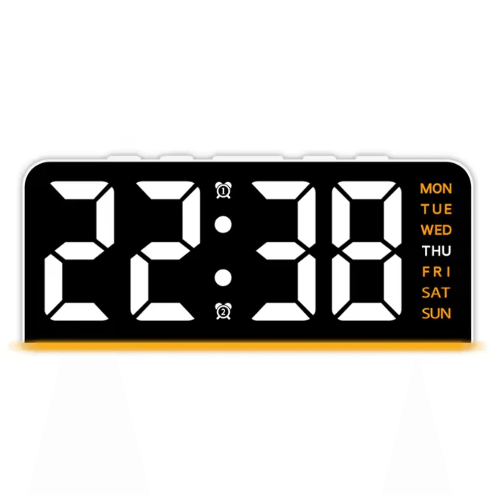 Digital LED Alarm Clock With Dual Alarms Night Light Modern Bedside Desk Clock With Date Display 6