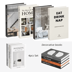 decorative faux book set (4pcs) – aesthetic coffee table & bookshelf styling decor