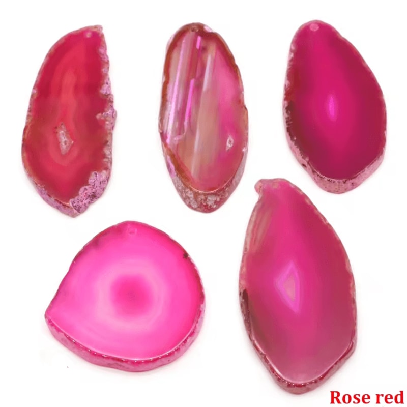 Natural Onyx Agate Geode Slice Healing Crystal Pendant DIY Jewelry Decor 1