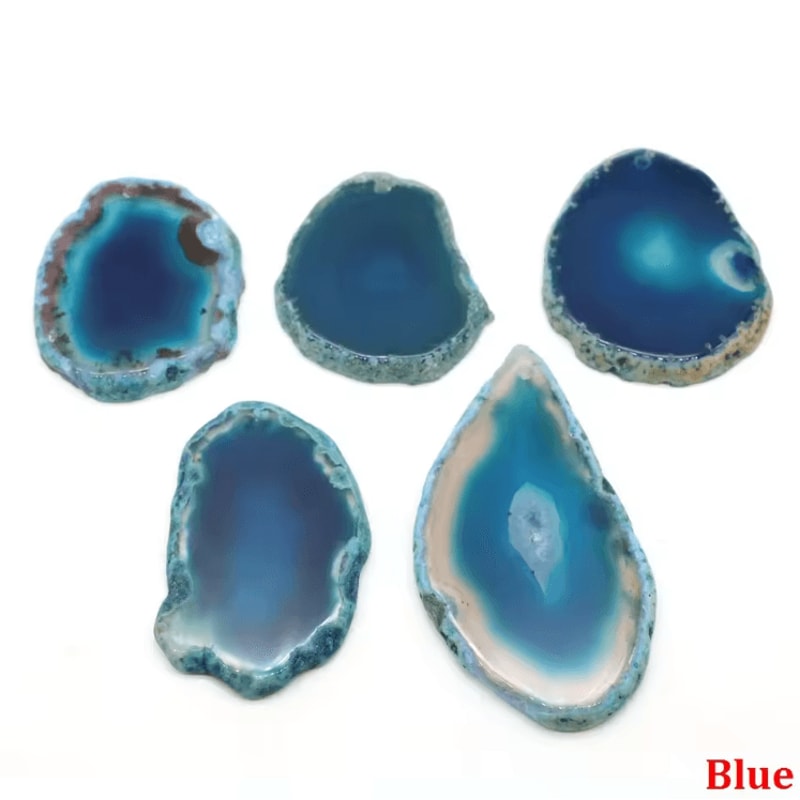 Natural Onyx Agate Geode Slice Healing Crystal Pendant DIY Jewelry Decor 5