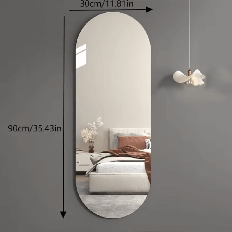 Arched Acrylic FullLength Mirror SelfAdhesive Modern Wall Mirror Decor 2
