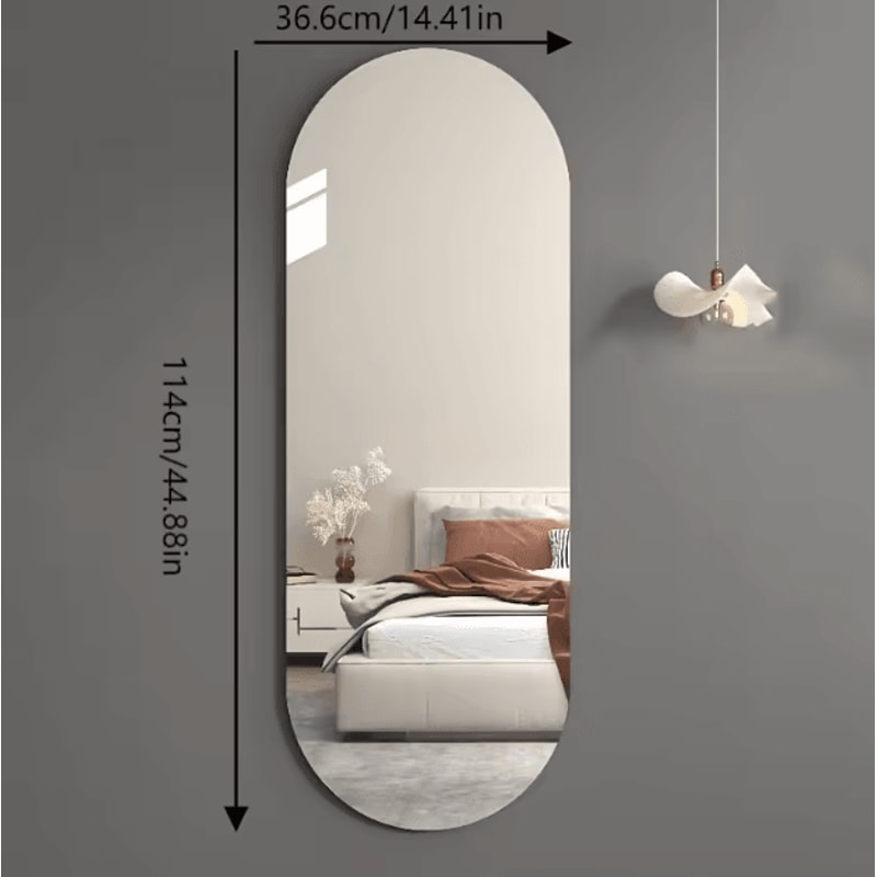 Arched Acrylic FullLength Mirror SelfAdhesive Modern Wall Mirror Decor 3