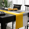 Abstract Yellow Linen Table Runner Modern Geometric Kitchen Dining Table Decor 3